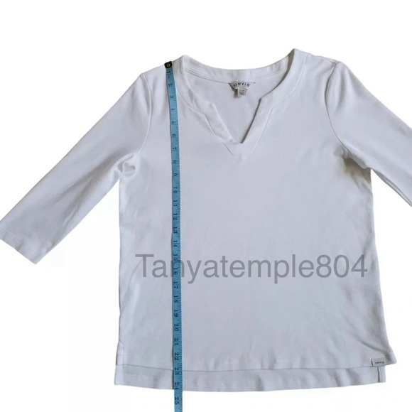 Orvis Womens’ Pima Cotton ¾ Sleeve Split Neck Top - Picture 9 of 11